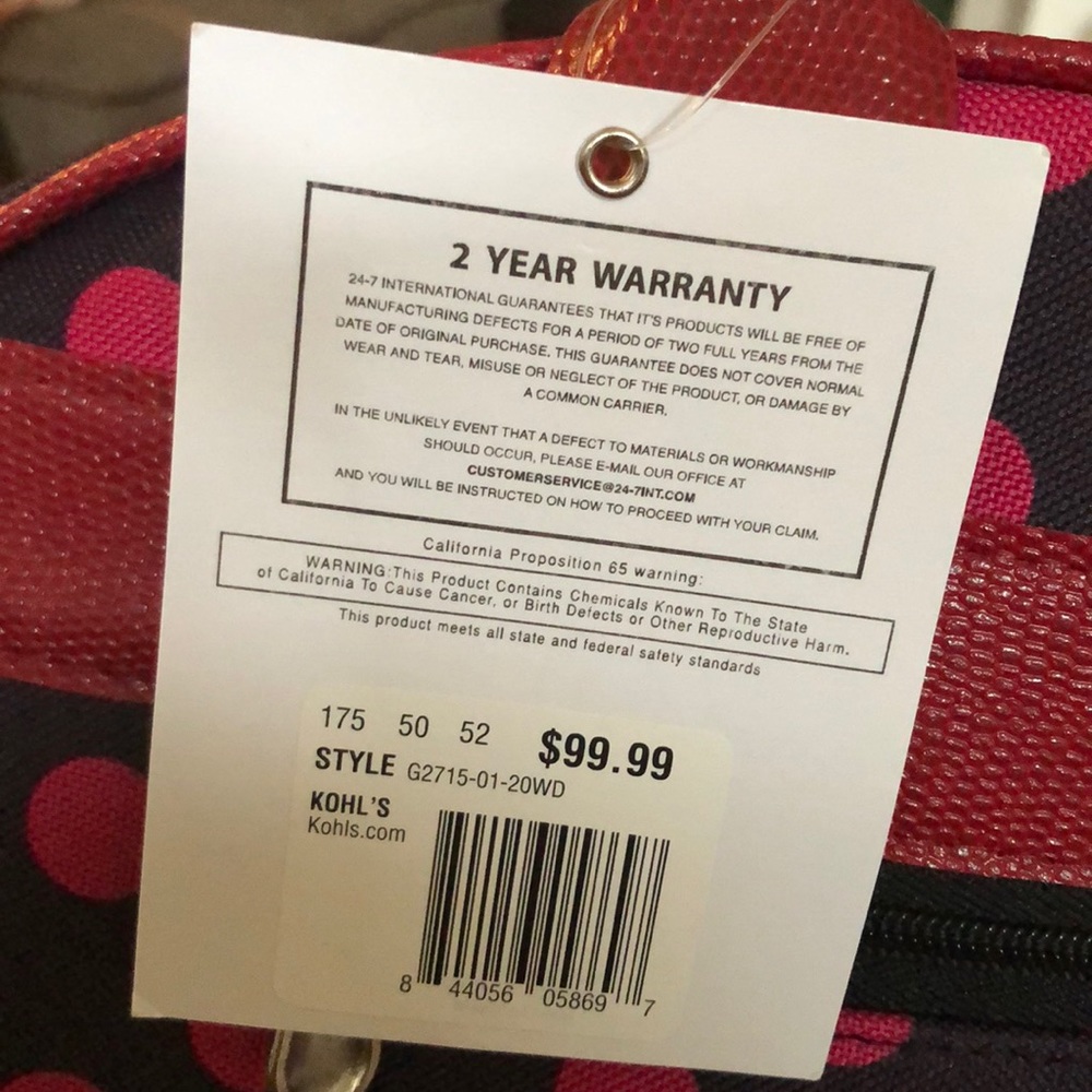 Gloria Vanderbilt — Polka Dot Rolling Duffel - Picture 3 of 6